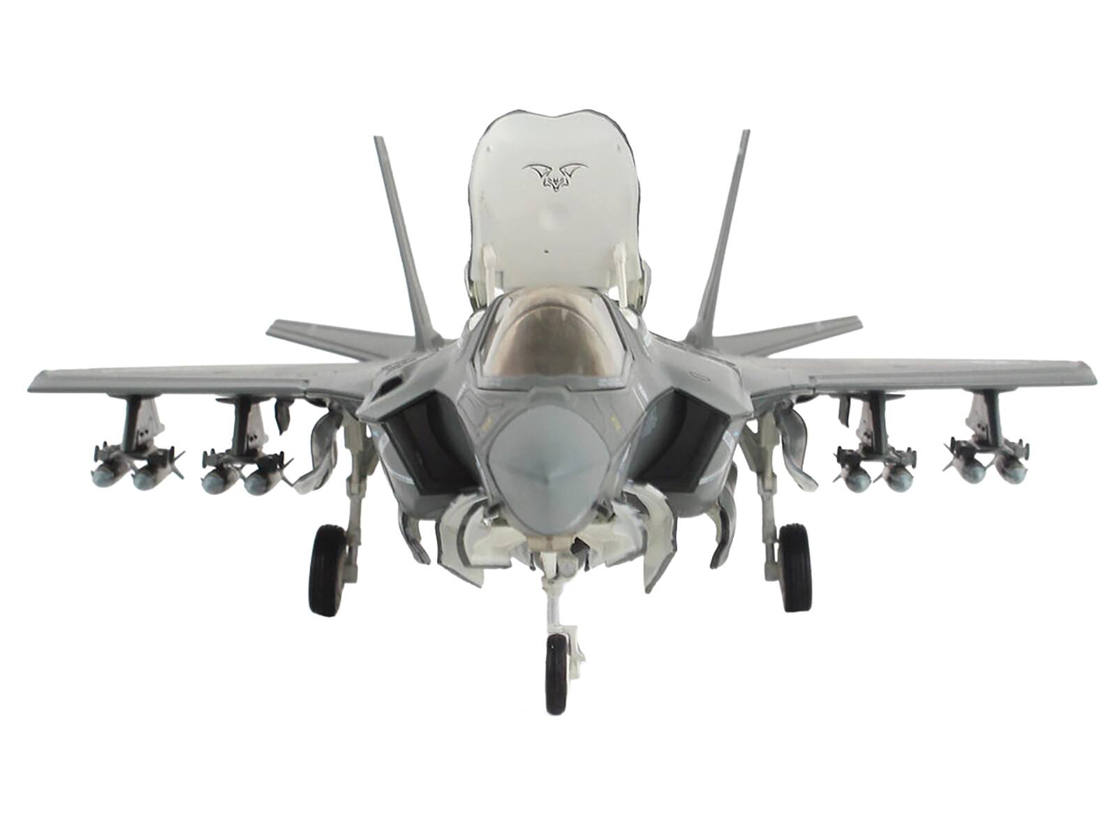 Left. Hobby Master - Lockheed F-35B Lightning II "169623 VMFA-242 Bats Iwakuni Japan" 2024 USMC 1/72 Diecast Model by Hobby Master - Grey.