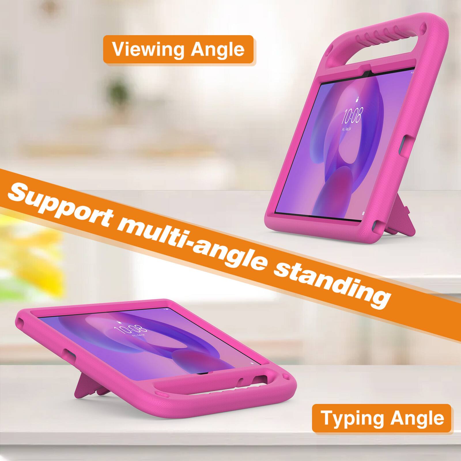 Viewing Angle  
10:08 Support multi-angle standing  
Typing Angle