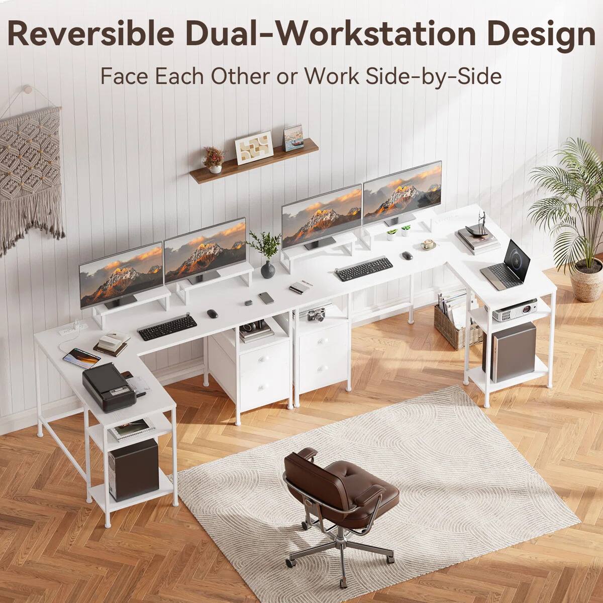 Reversible Dual-Workstation Design  
Face Each Other or Work Side-by-Side
