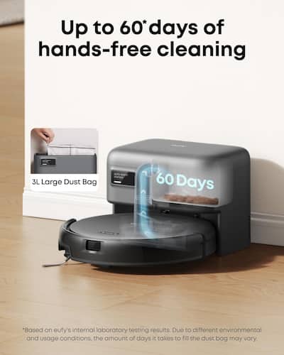 eufy Robot Vacuum C10 with Self Emptying, 8 Weeks Hands Free