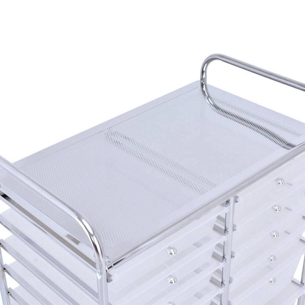 Alt View 1. Pefilos - 12 Storage Drawer Organizer Bins Rolling Cart, Craft Organizers and Storage, Multipurpose Organizer Cart for Home, Offic - White.