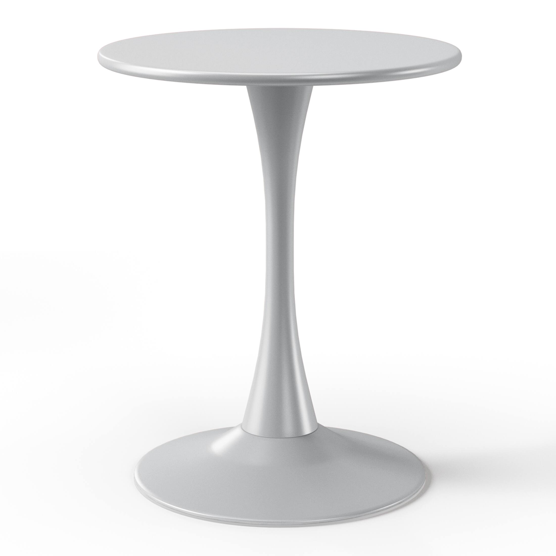 Left. WestinTrends - WestinTrends Playa 23.5" Round Outdoor Indoor Metal Cocktail Dining Table - Gray.