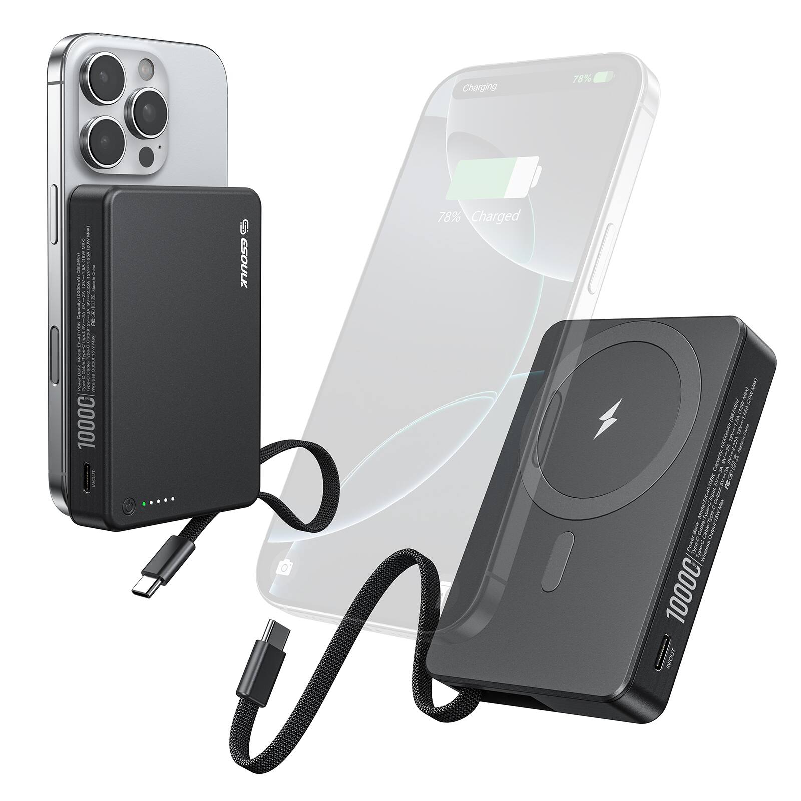 Charging 78% | 10000 | 5 | ESOULK | 78% Charged | mW | aVRO | 5 | WTIANAR | 5 | T | 10000 | IOUT