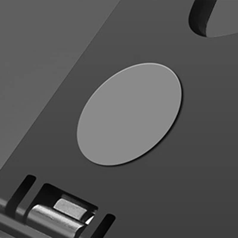 Back. HongFei - Adjustable Laptop Stand for Desk, Foldable Laptop Holder 8-Speed Ergonomic Computer Cooling Stand with 360° Rotation - A.