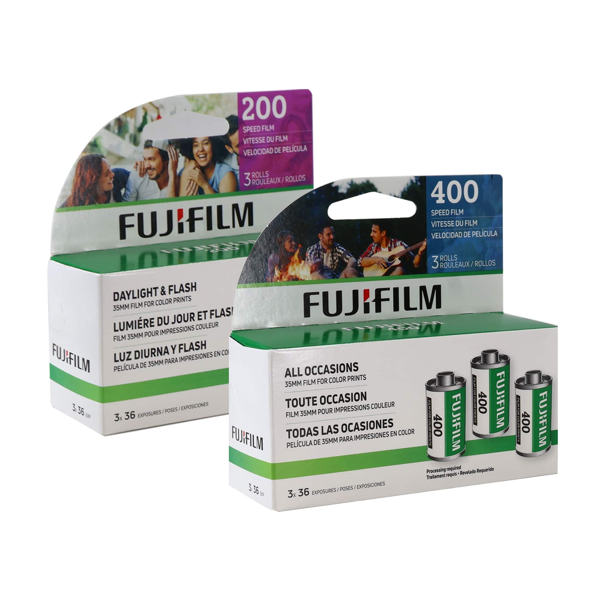 Fujifilm - 400 and 200 Color Negative 35mm Film (36 Exposures) - 3 Pack - Multi