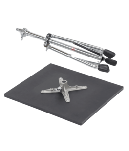 Gibraltar Hardware - Workstation Elliptical Leg Base 2-tier Stand with 15 x 18 Mounted Table, Adjustable and Portable