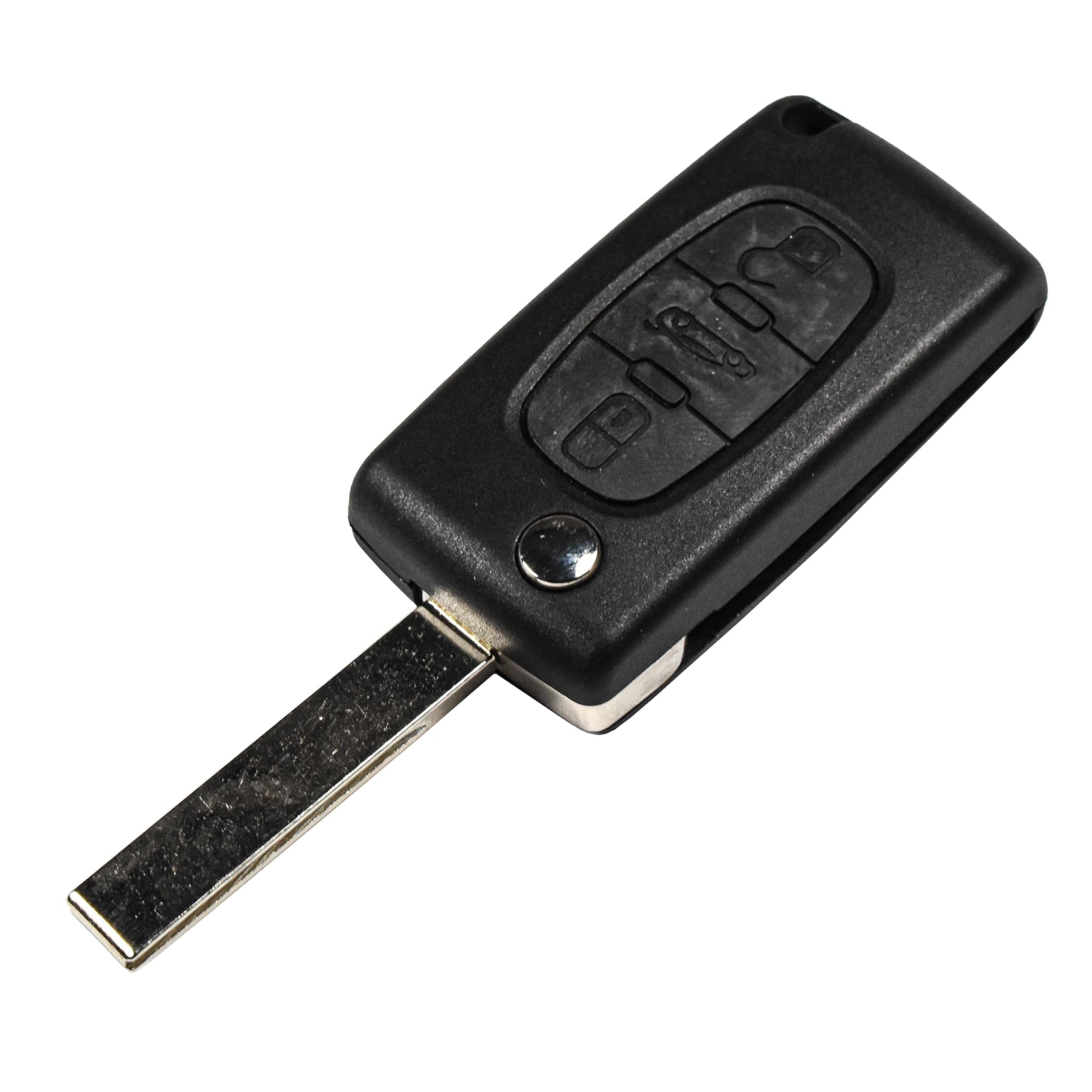 HQRP - 3-Button Flip Key Fob Shell Case with Uncut Blade for Peugeot 107 207 307 308 407 408 - Black price history on PriceWatchPro