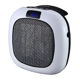 Good Housekeeping - Wall-Mount Indoor Mini Space Heater w/ Thermostat, 750W - White