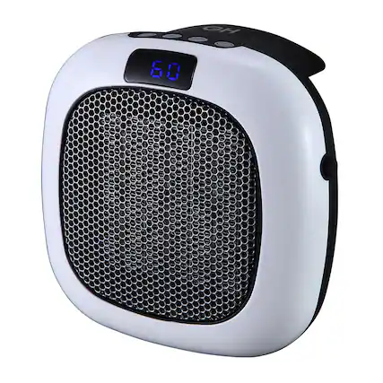 Front. Good Housekeeping - Good Housekeeping Wall-Mount Indoor Mini Space Heater w/ Thermostat, 750W, White - White.