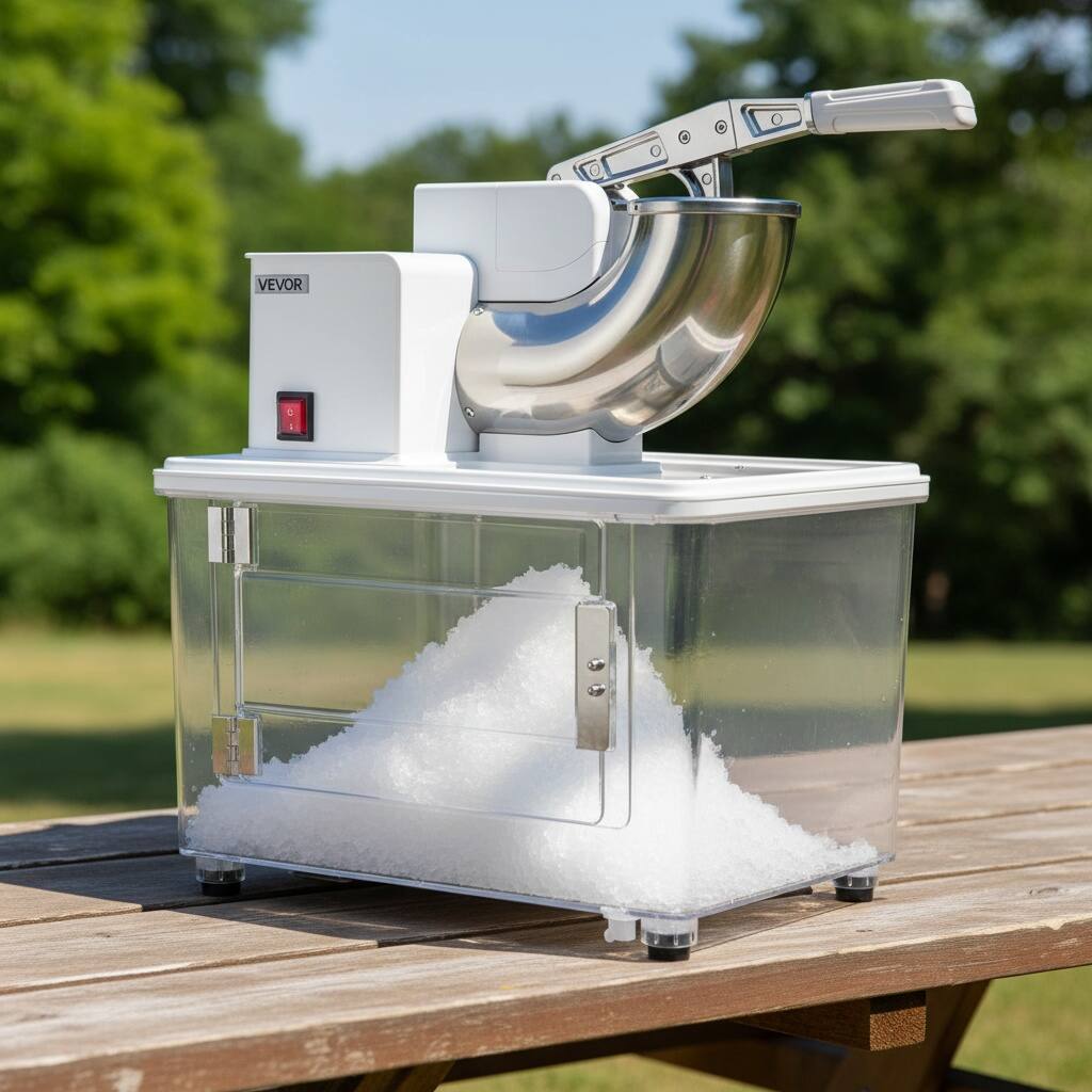 Front. Forest'nSky - Commercial Ice Crusher - 661 lb/h, 350W 4-Blade 1400RPM, 11 Gal Storage, White - White.