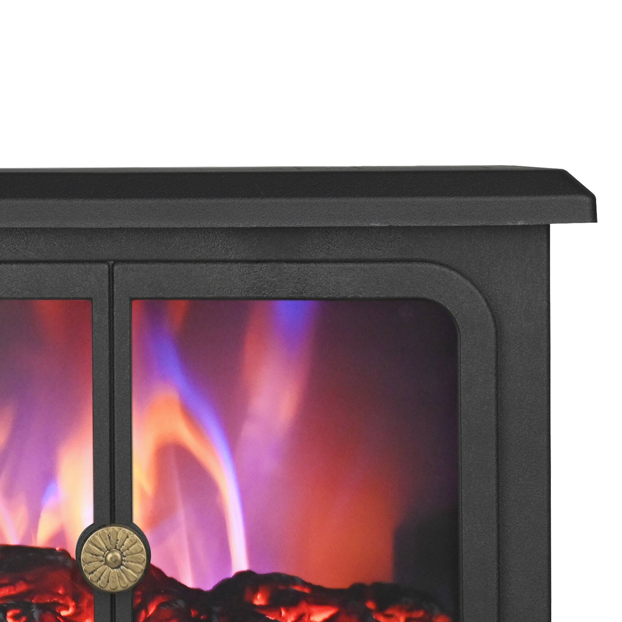 Alt View 4. Ihomeadore - 14-inch Black Free standing Electric Fireplace with Flame Effect and Two heat settings - Black.
