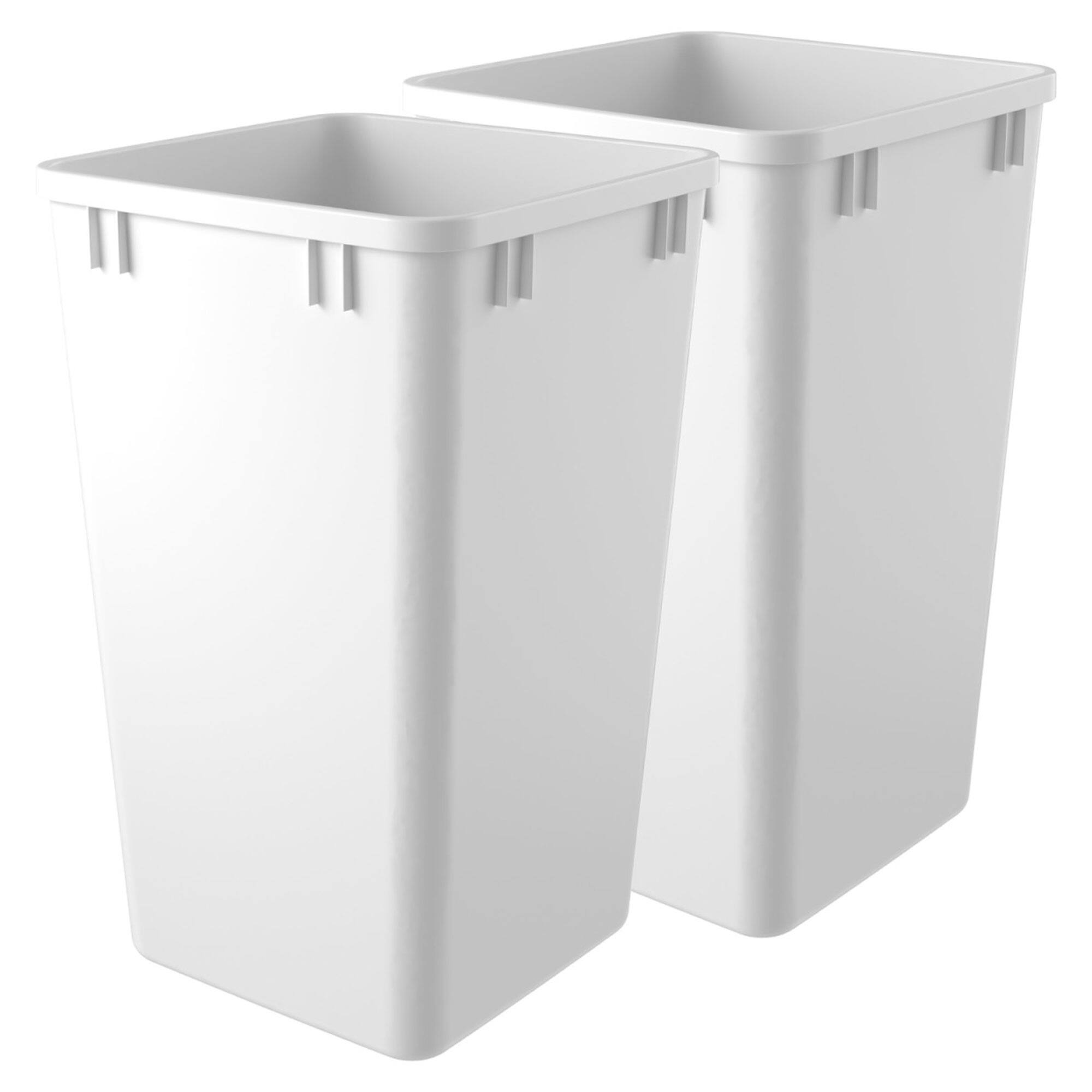 Front. Rev-A-Shelf - Rev-A-Shelf Polymer Replacement 27 qt. Trash Bin, White, 2 Pack, RV-1024-11-2 - White.