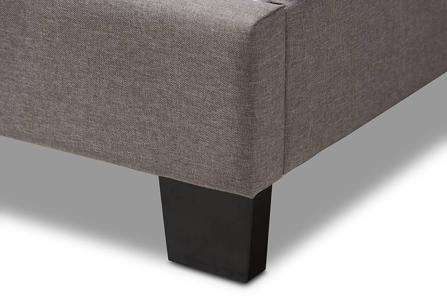 Alt View 1. Baxton Studio - Brookfield Modern and Contemporary Fabric Bed - Gray.