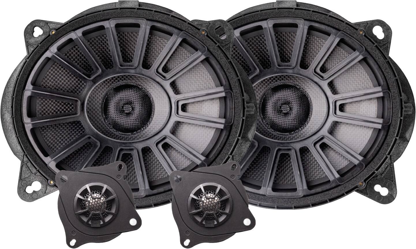 Front. MB Quart - Tuned 8 x 10 inch 2-Way Car Speaker with Fiber Cones (Pair) - Black.