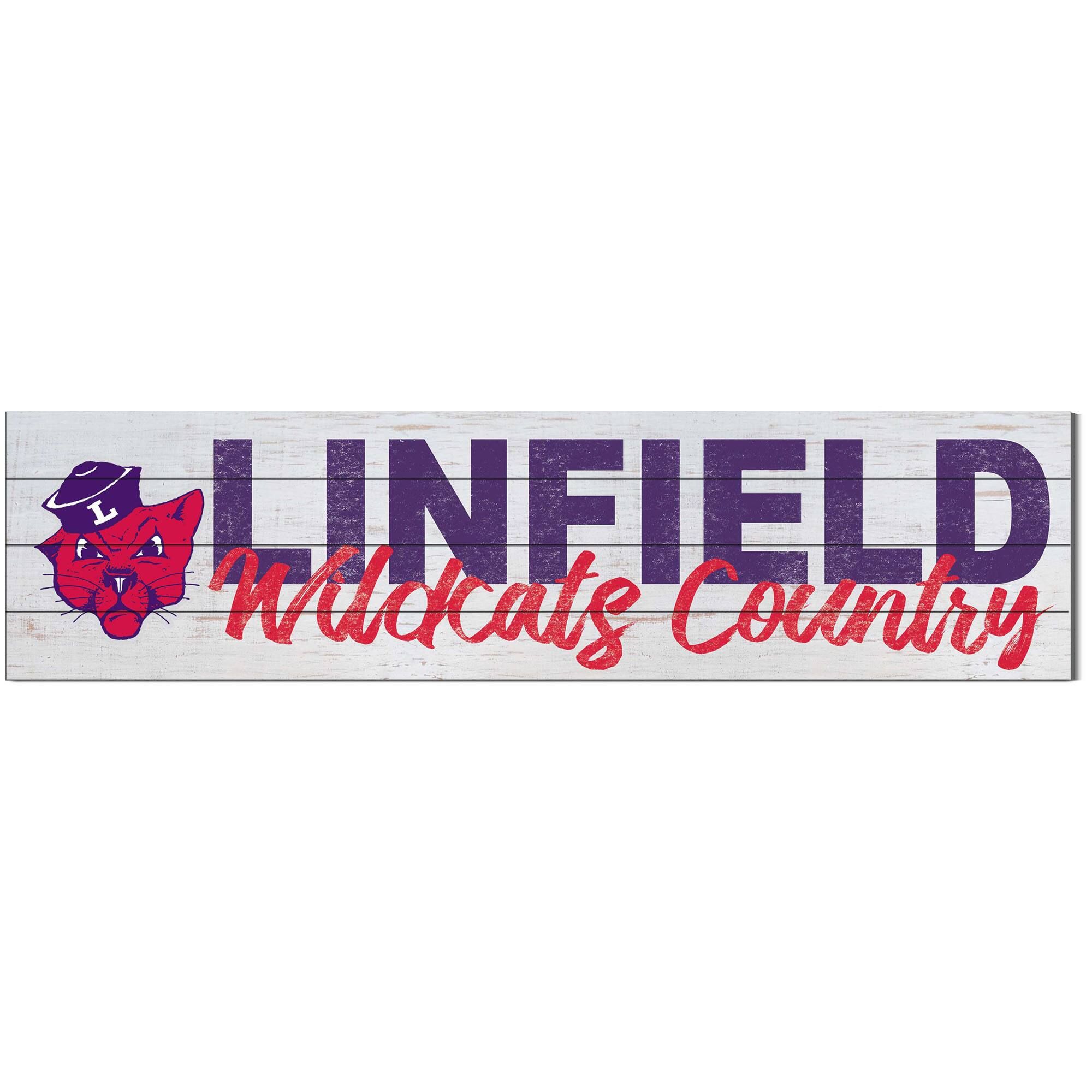 Linfield Wildcats 10'' x 40'' Logo Sign