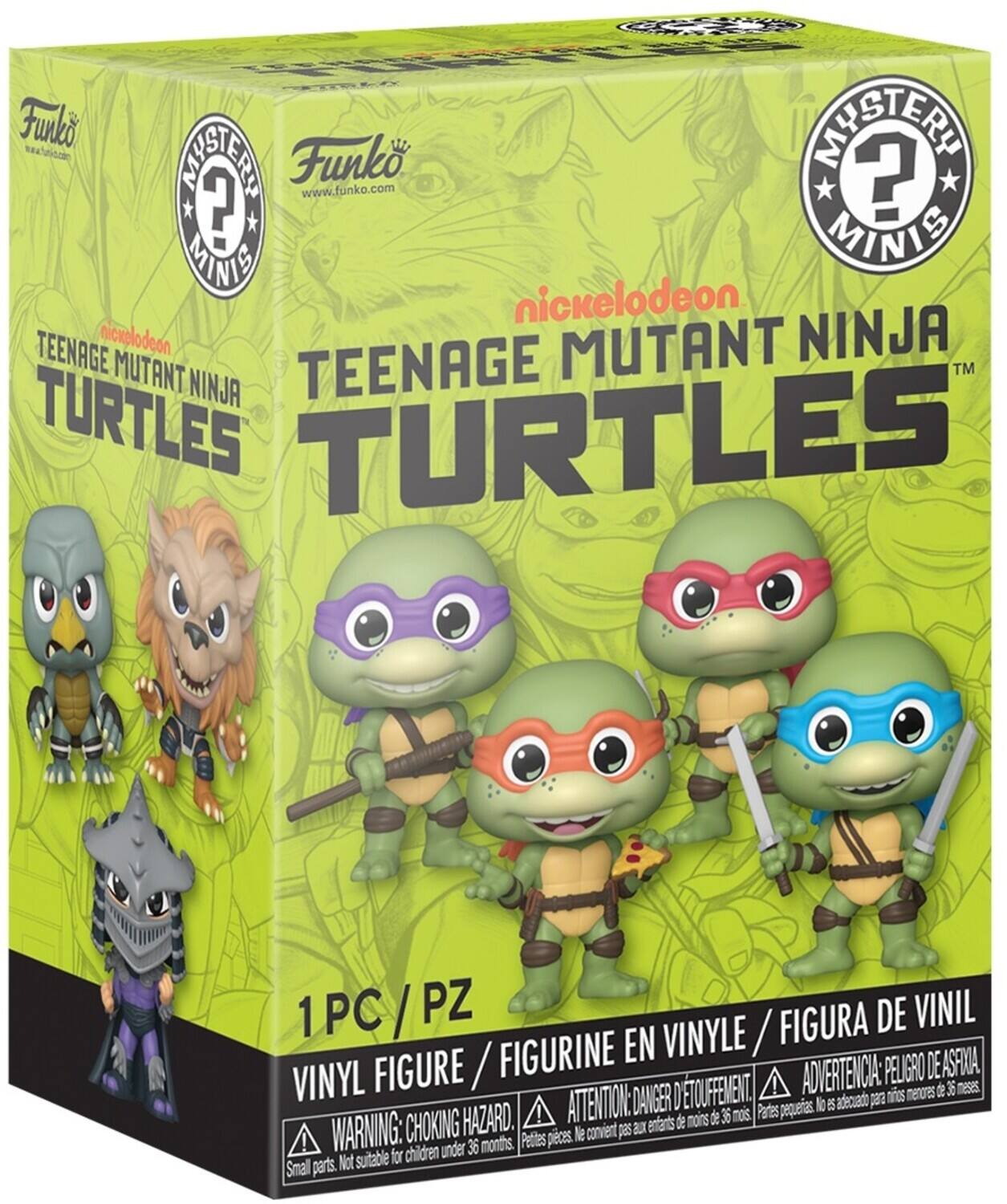 Funko Mystery Minis  
www.funko.com  

Nickelodeon Teenage Mutant Ninja Turtles  

1PC / PZ  
Vinyl Figure / Figurine en Vinyle / Figura de Vinil  

Advertencia: Peligro de Asfixia  
Attention: Danger d'Étouffement  
Warning: Choking Hazard  

No suitable for children under 36 months  
Not suitable for children under 36 months  
Petites pièces le children under 36 months