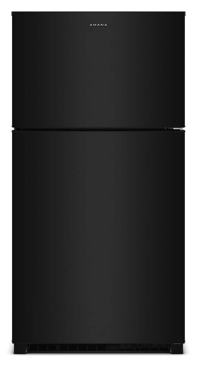 Amana - 33 in. Wide 21.3 cu. ft. Top-Freezer Refrigerator With Dual Crisper Drawers - Black