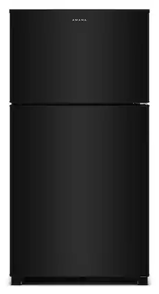 Front. Amana - 21.3 Cu. Ft. Top-Freezer Refrigerator With Dual Crisper Drawers - Black.