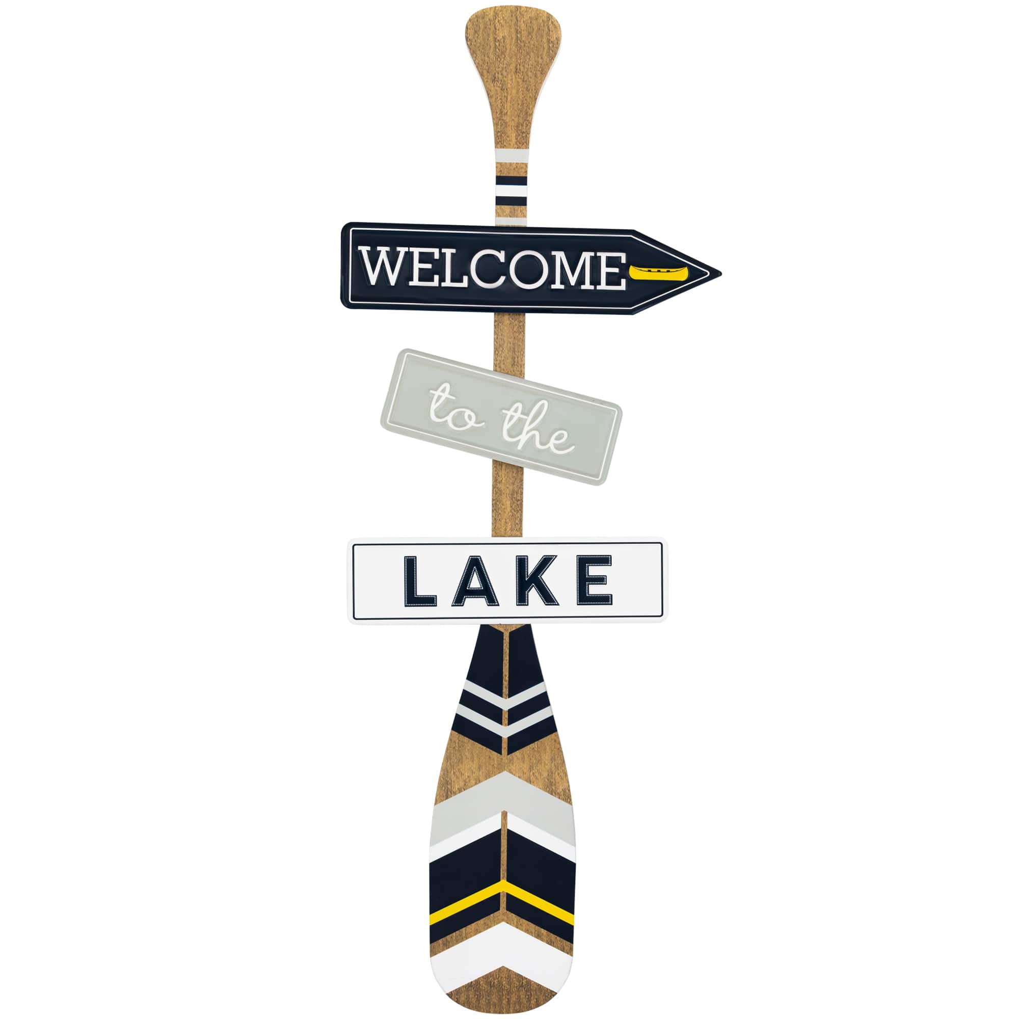 Northlight - Welcome To The Lake Paddle Wall Sign - 31.5" - Blue