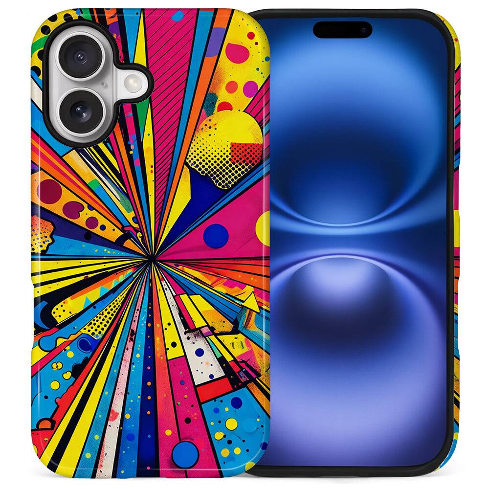 Front. BUBM - Smartphone Case for iPhone - 2-Layer Durable Smartphone Protection Case - Neon Burst - Neon Burst for iPhone 17.