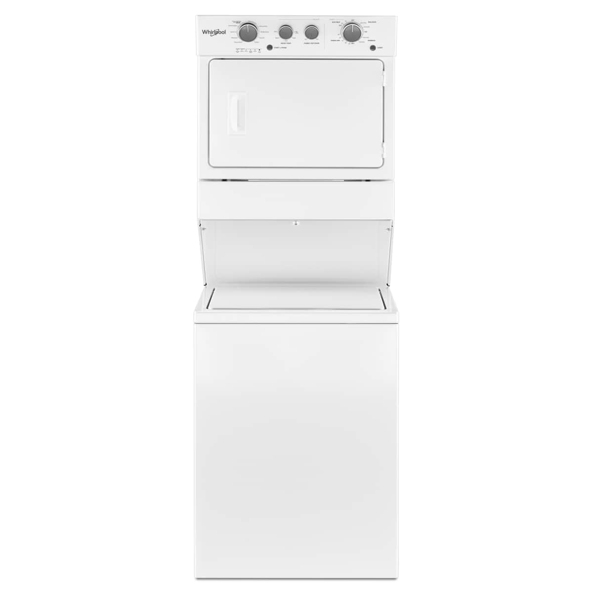 Whirlpool - 3.5 Cu. Ft. Top Load Washer and 5.9 Cu. Ft. Electric Dryer with Dual Action Agitator - White - Front_Zoom