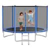 Front. VEVOR - Outdoor Trampoline, 10FT Round Recreational Trampoline with Enclosure Net, ASTM Approved, Heavy Duty Trampolines - Blue,Black.