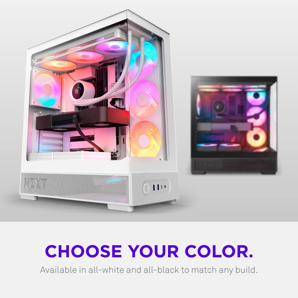 CHOOSE YOUR COLOR.  
Available in all-white and all-black to match any build.