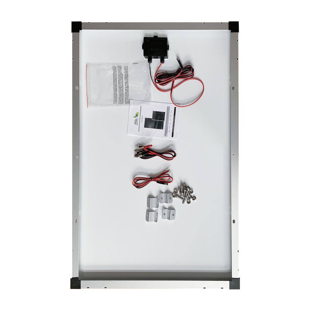 Alt View 2. Nature Power - 110 Watt Power Kit with 300 Watt Inverter & 11 Amp Charge Controller.