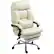 Front. Homcom - Office Chair, High Back Desk Chair with Foot Rest, Reclining PU Leather Computer Chair - Cream White.