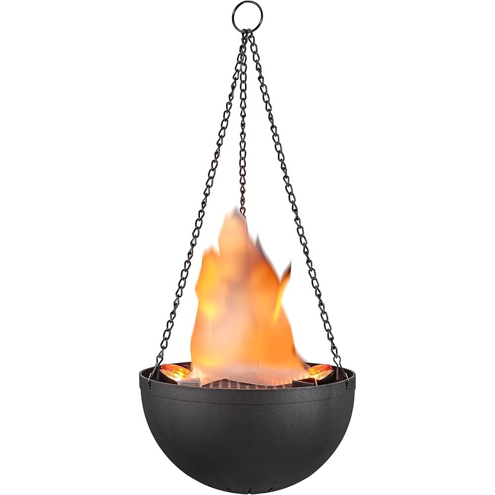MOSZAR LLC - Aspen Creative Hanging Fire Flame Light, Black, for Halloween & Party Decor