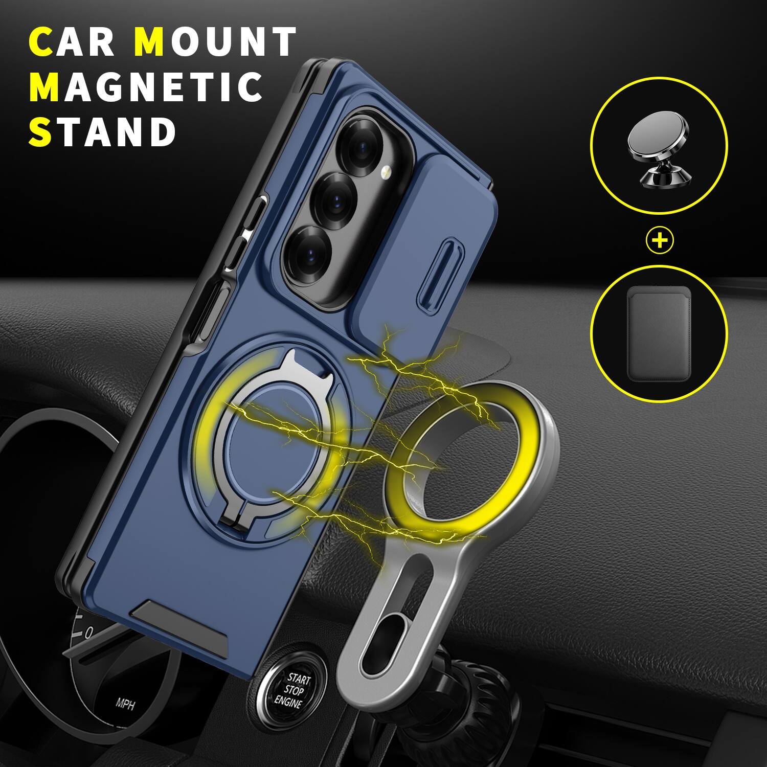 CAR MOUNT MAGNETIC STAND + 0 MPH START STOP ENGINE