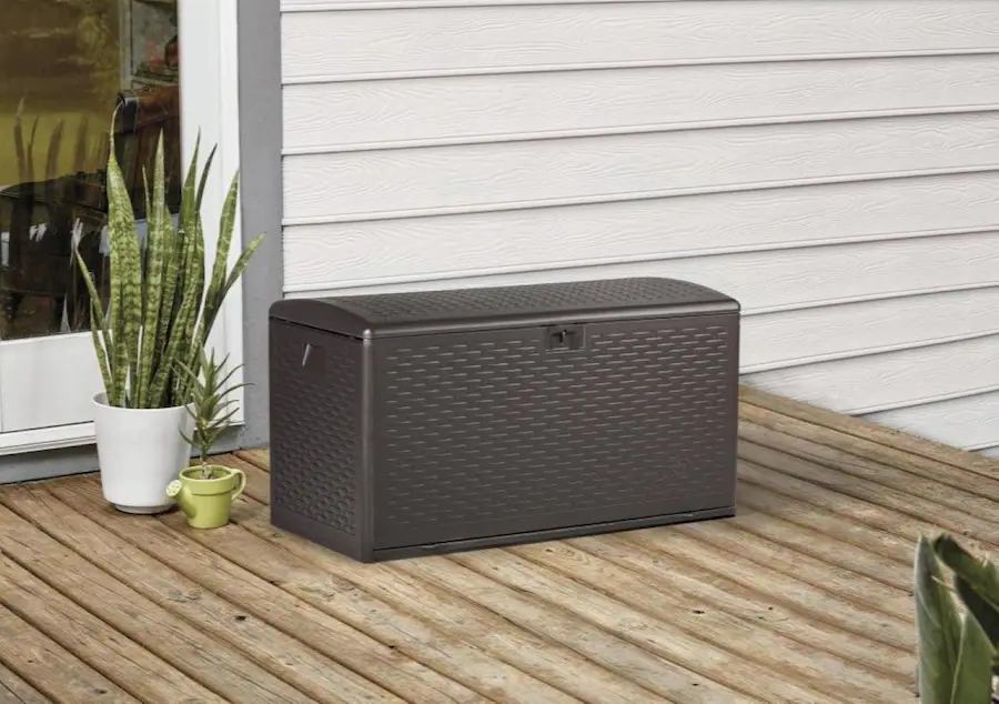 Plastic Development Group 99 Gallon Resin Outdoor Storage Deck Box ...