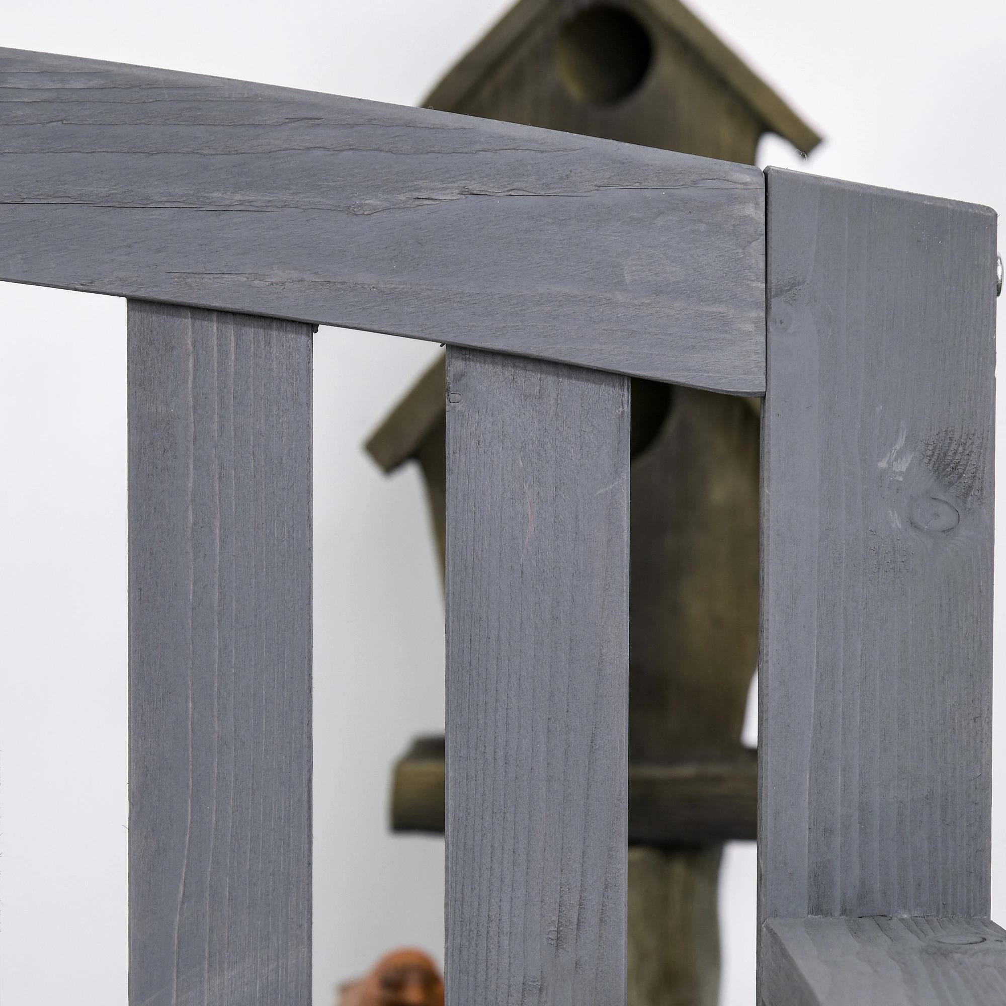 Alt View 2. Resenkos - Resenkos 56" Outdoor Bench, 2-Person Wooden Seat, Back & Arm Support, Patio, Porch, Poolside, Balcony, Gray - Gray.