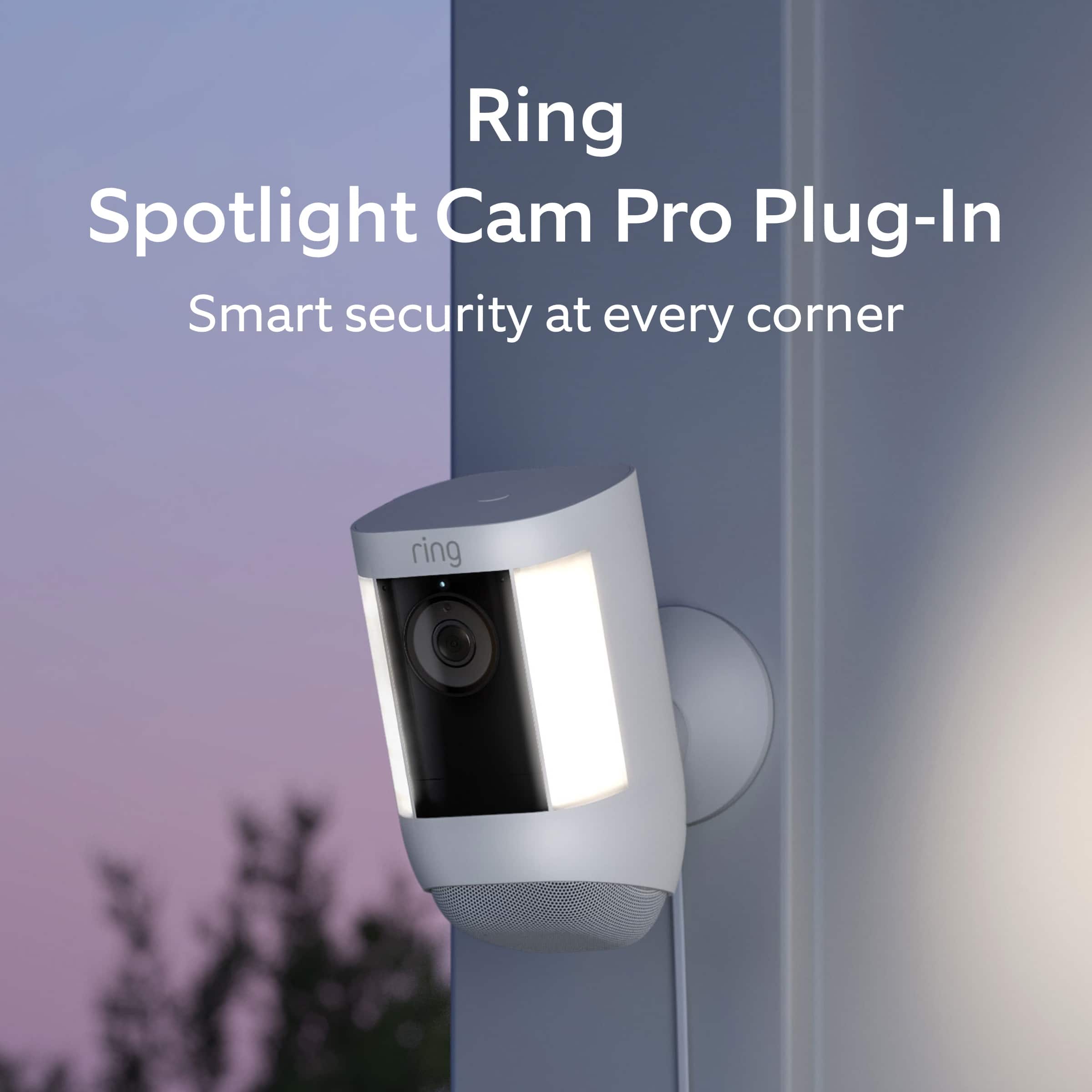 Ring Spotlight Cam Pro Plug-In Smart security at every corner.