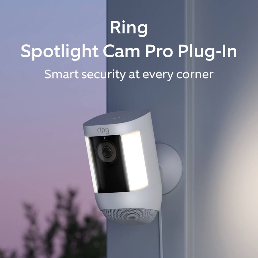 Spotlight Cam Pro, Plug In with 2K Video and Ring Vision, LED