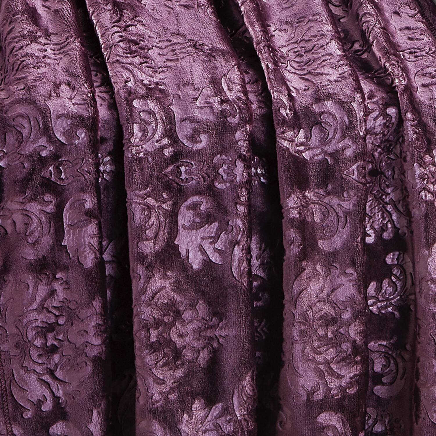 Alt View 4. Noble House - Plazatex Versailles Embossed Decorative Super Soft Throw Blanket for Sleep/Decor 2 Pack 50" x 60" Plum - Plum.