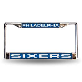 Rico Industries - Philadelphia 76ers Blue Chrome Metal License Plate Frame Holder - Multi