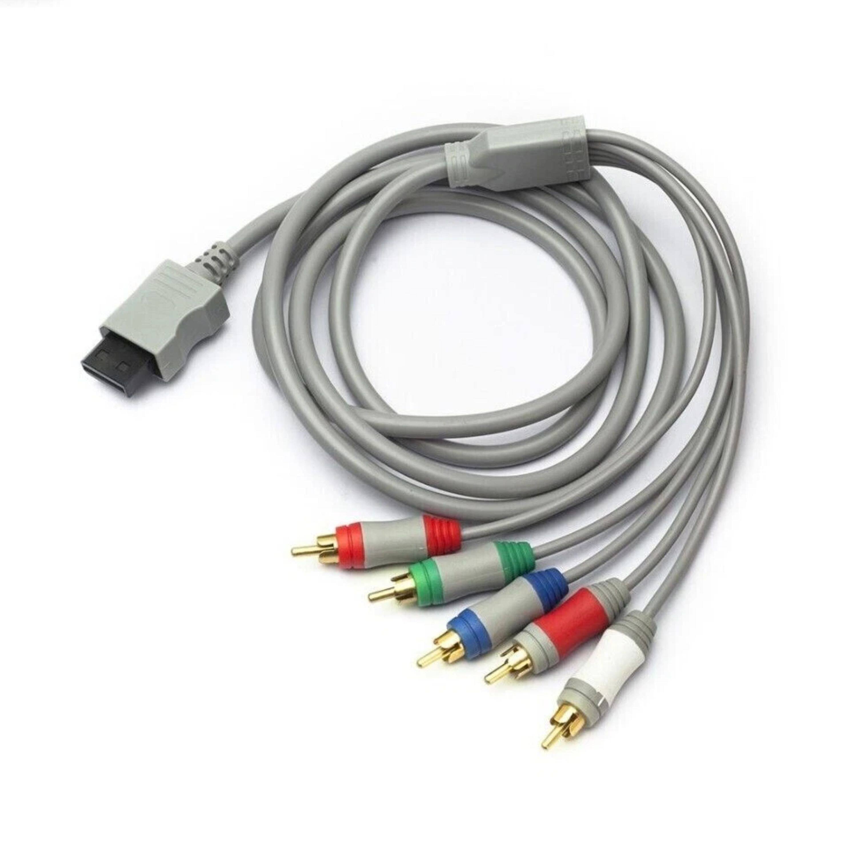 Left. Kitcheniva - AC Adapter And Component Cable For Nintendo Wii - Gray.