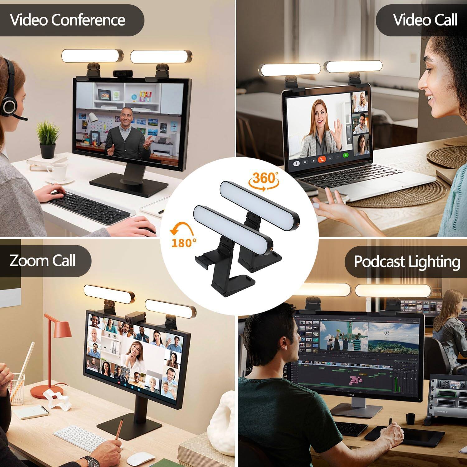 Video Conference  
Video Call  
Zoom Call  
Podcast Lighting  

360°  
180°