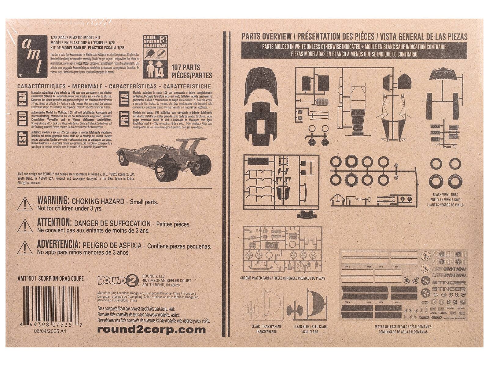 Sure, here is the corrected and grouped text from the image:

---

**1/25 SCALE PLASTIC MODEL KIT**  
**MODELE EN PLASTIQUE À L'ÉCHELLE 1/25**  
**KIT DE MODELISMO DE PLÁSTICO ESCALA 1/25**  
**MODELLE EN PLASTIQUE À L'ÉCHELLE 1/25**  
**MODELLO IN PLASTICA A L'ESCA 1/25**  
**MODELLO IN PLASTICA A L'ESCA 1/25**  
**MODELLO IN PLASTICA A L'ESCA 1/25**  
**MODELLO IN PLASTICA A L'ESCA 1/25**  
**MODELLO IN PLASTICA A L'ESCA 1/25**  
**MODELLO IN PLASTICA A L'ESCA 1/25**  
**MODELLO IN PLASTICA A L'ESCA 1/25**  
**MODELLO IN PLASTICA A L'ESCA 1/25**  
**MODELLO IN PLASTICA A L'ESCA 1
