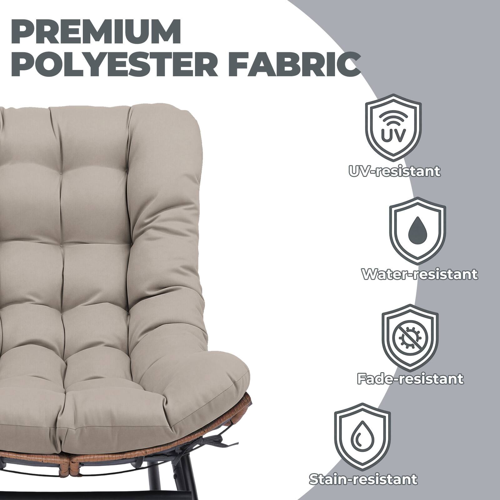 PREMIUM POLYESTER FABRIC

- UV-resistant
- Water-resistant
- Fade-resistant
- Stain-resistant
