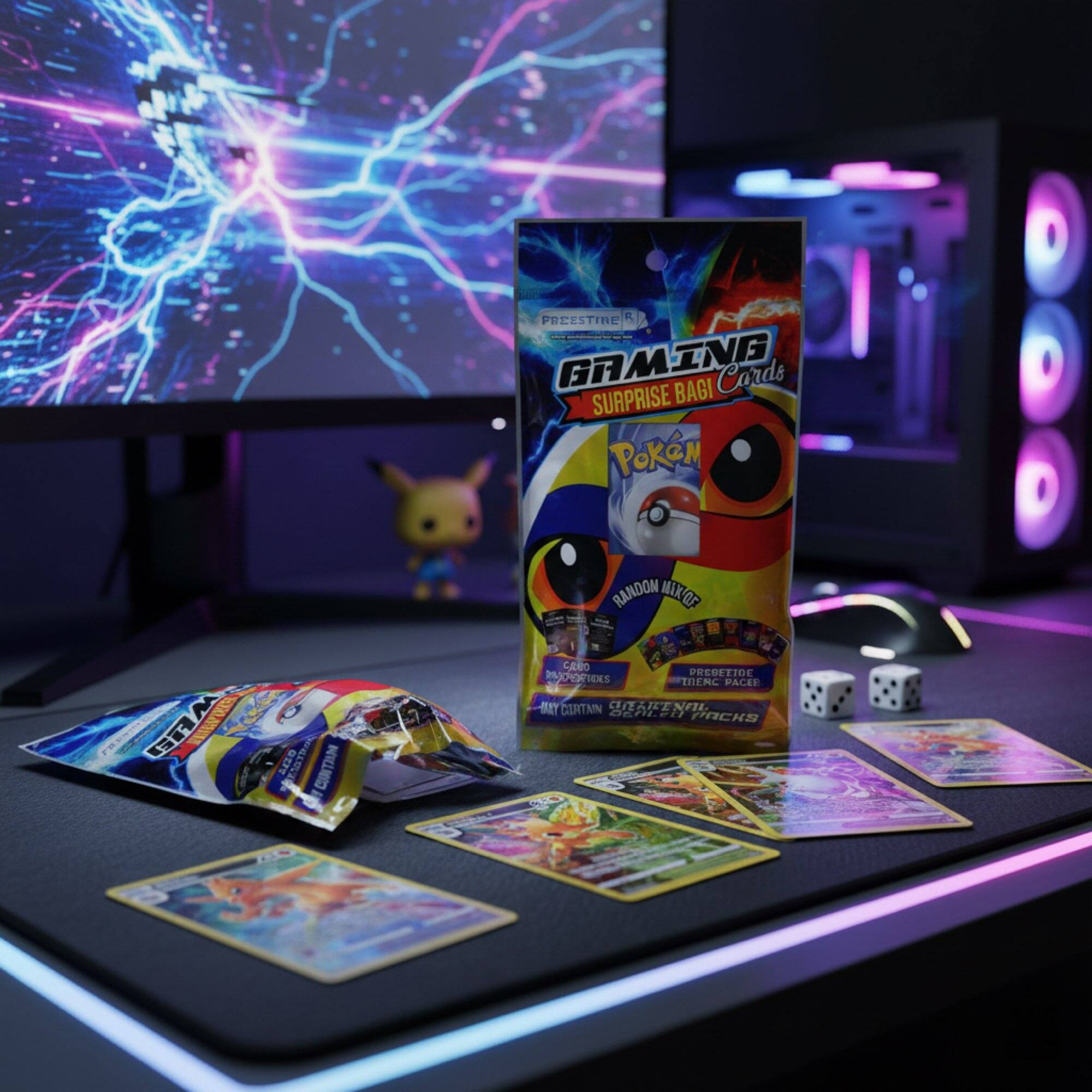 PRESTINE R - GAMING SURPRISE BAGI Cards POKE RANDOM MIKOF WHS GEV ESSTR CONTIN CRO FSL PREDETTOE AROCTIES HIENC PACEE BAY CIRTNN CHTARENAL NATL B2h130 PACKS