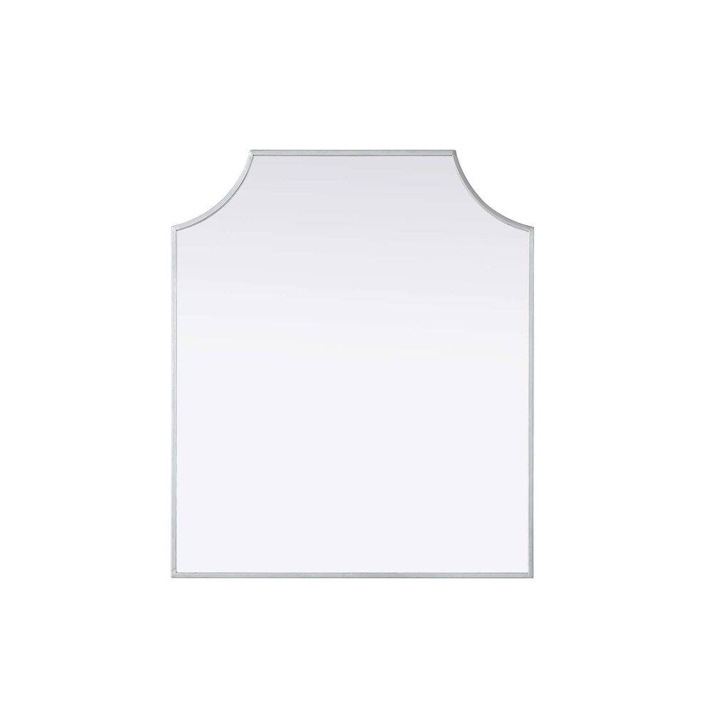 Alt View 1. Elegant Kitchen and Bath - Notched Metal Mirror 27x32 inch in Silver - Silver.