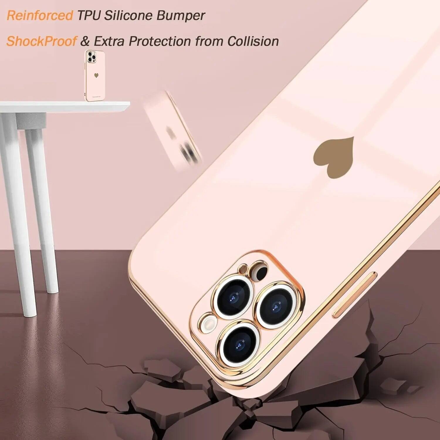 Bundle Entronix for iPhone 15 Pro [Flexible] Glossy Heart Case & 2 ...