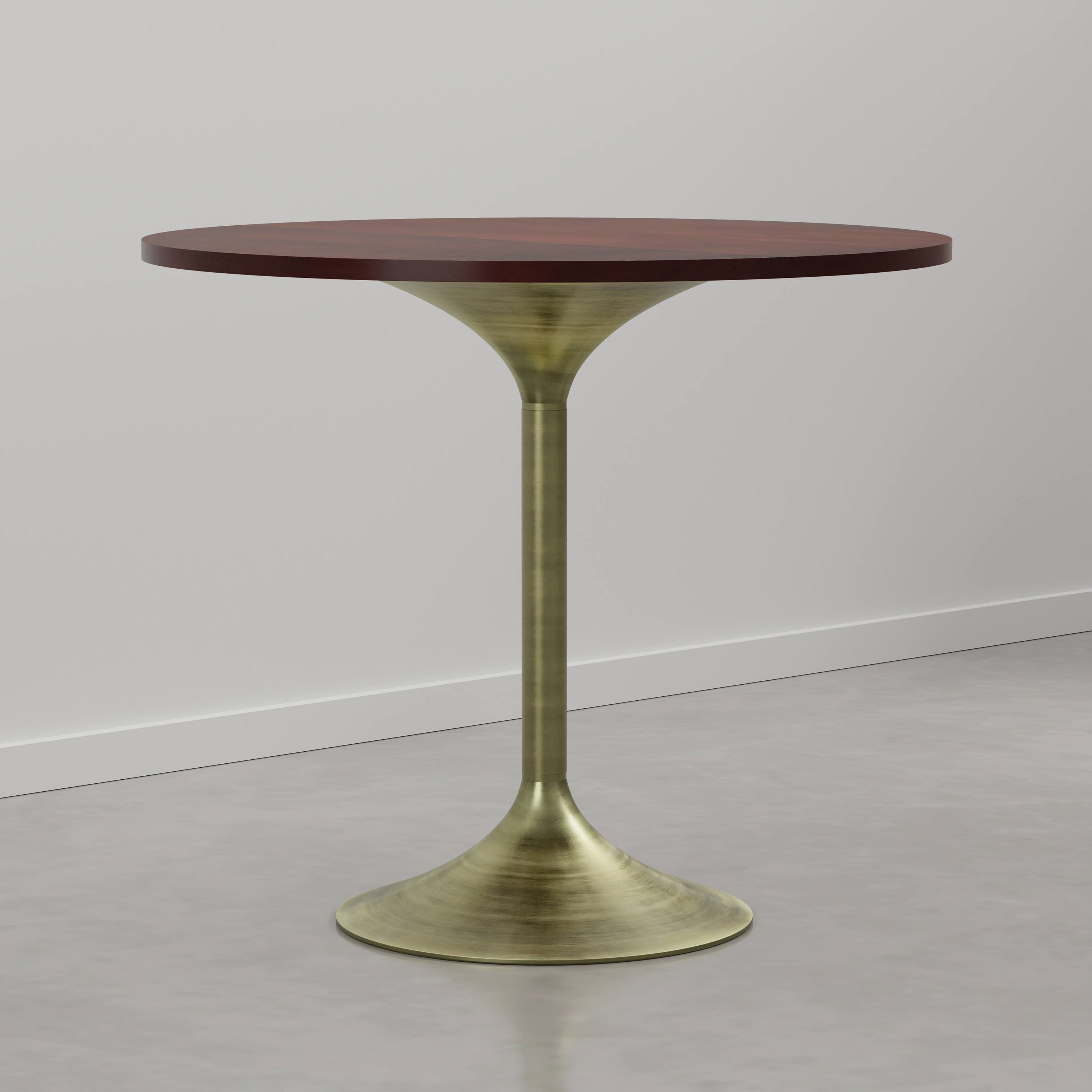 Alt View 3. Simpli Home - Radford 36 inch Wide Solid Mango Wood Round Dining Table, Burnt Umber - Burnt Umber.