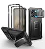 Front. Dexnor - Phone Case for Motorola Edge 2025 with 2 Front Frame, Magnetic Slide Camera Cover, Protective Shockproof Bumper - Black.