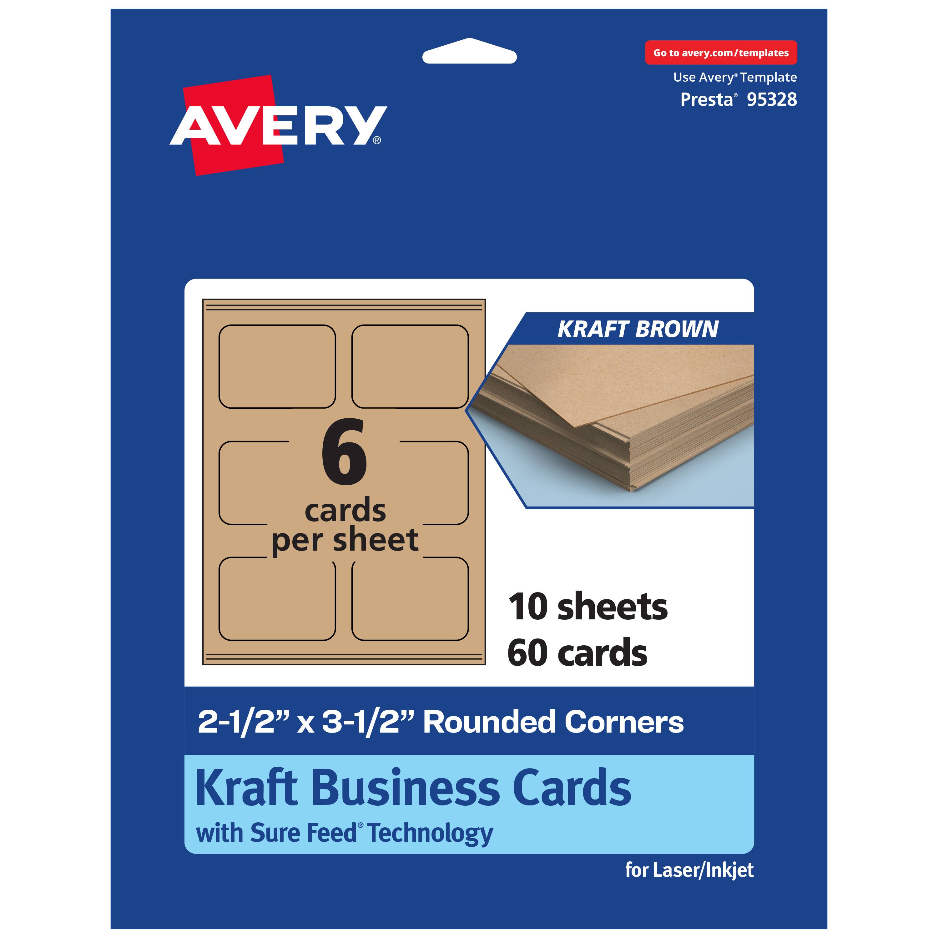 "Avery - 2-1/2"" x 3-1/2"" Rounded Corner Cards, Kraft 60ct - Brown" price history on PriceWatchPro
