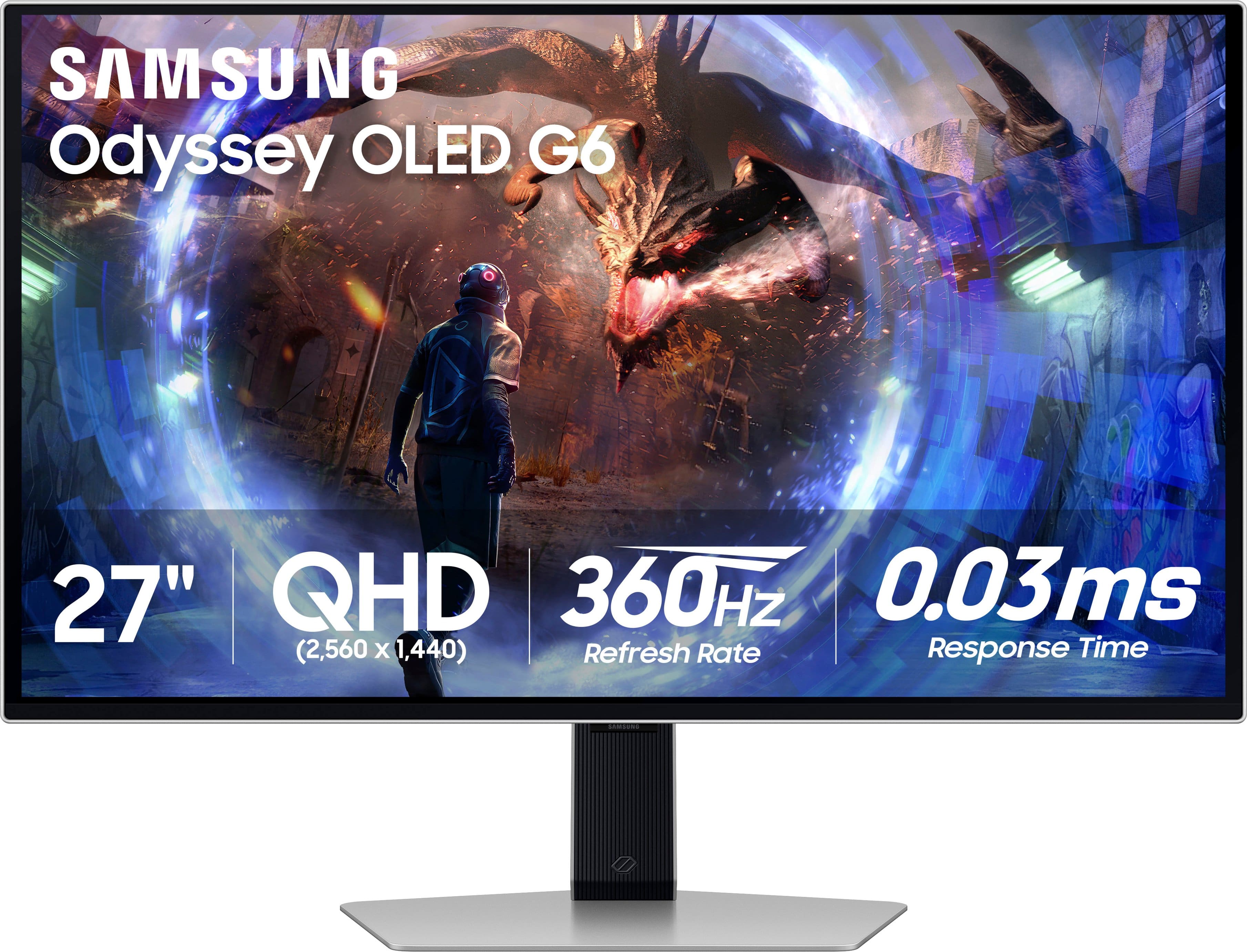 SAMSUNG Odyssey OLED G6 27" QHD 360Hz HZ 0.03ms (2,560 X 1,440) Refresh Rate Response Time