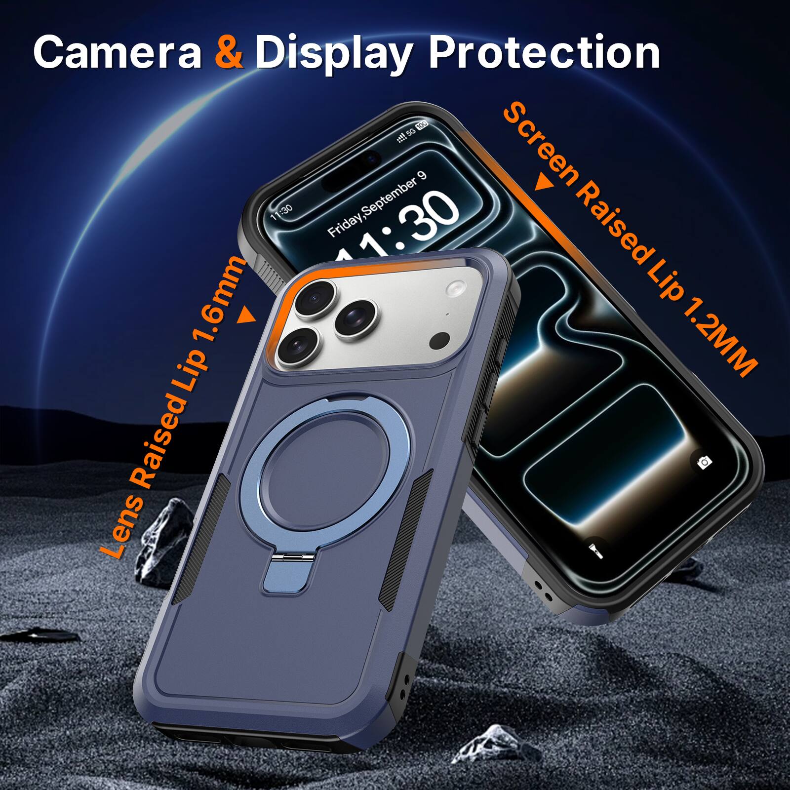 Camera & Display Protection

Screen Raised Lip 1.2MM

Lens Raised Lip 1.6mm