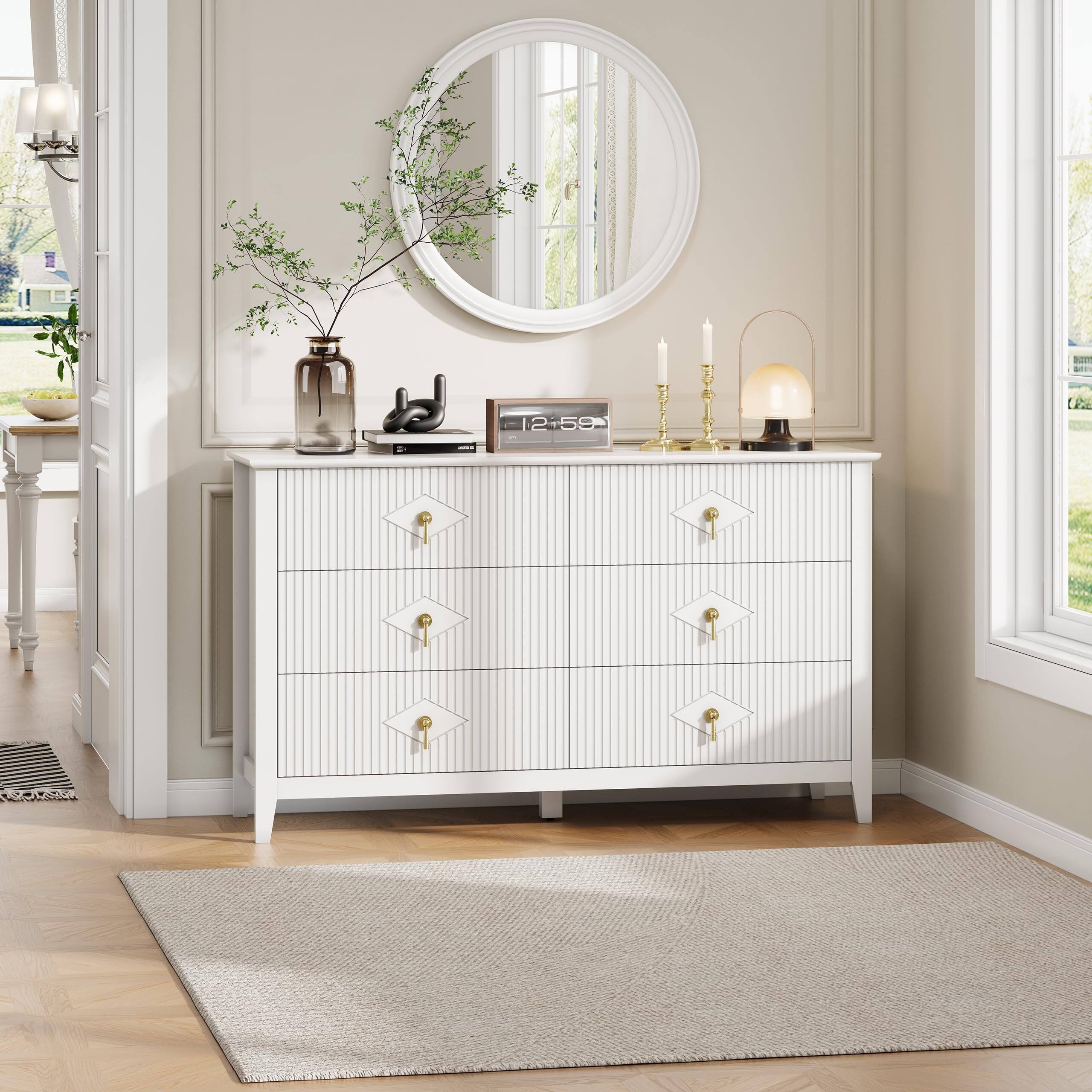 white metal dresser Nathan James Kova Rattan Dresser White